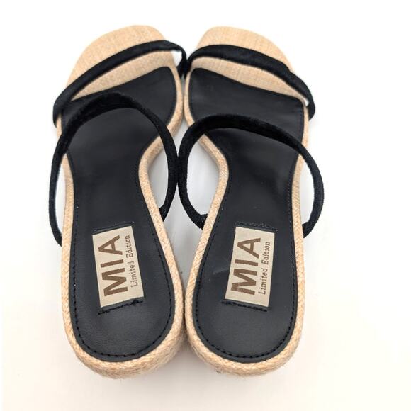 MIA Isabeli Espadrille Slide Sandal Women's Black/Beige Size US7.5 EU38 - Picture 6 of 12